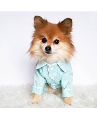 Pet mint green printed pajamas
