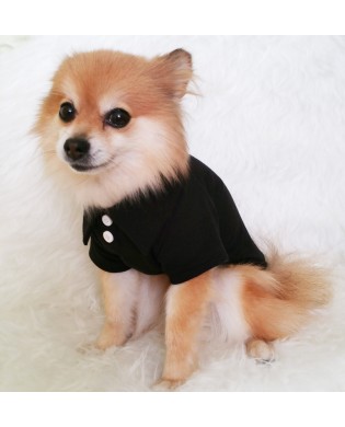 Pet Simple Style Solid Color Button Top
