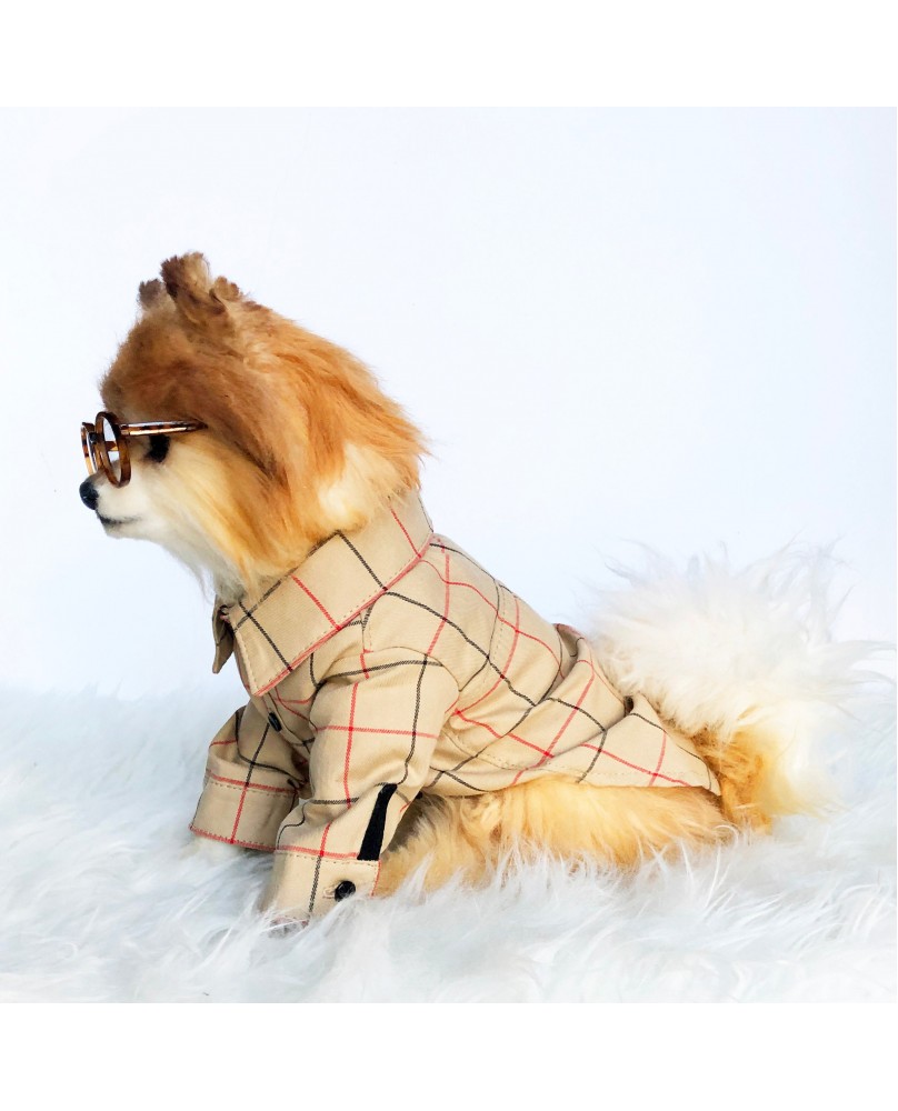 Pet Fashion Plaid Windbreaker