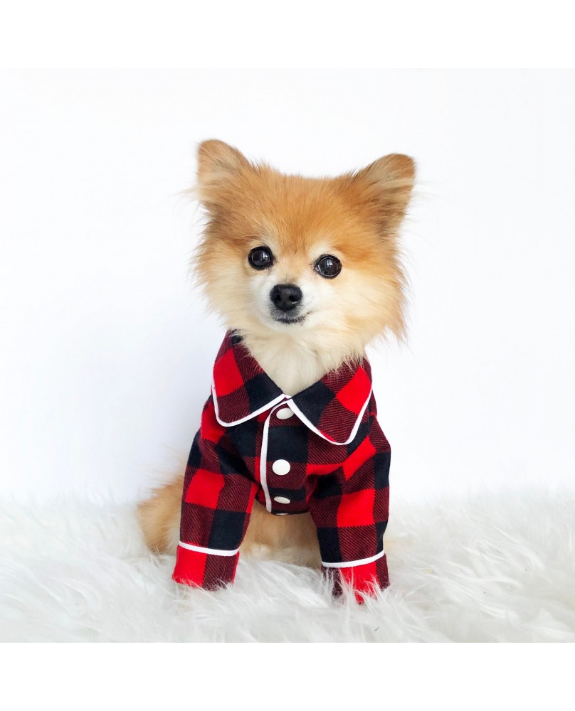 Pet Christmas Plaid Pajama Set