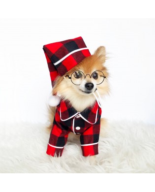Pet Christmas Plaid Pajama Set