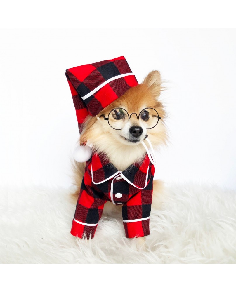 Pet Christmas Plaid Pajama Set