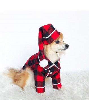 Pet Christmas Plaid Pajama Set