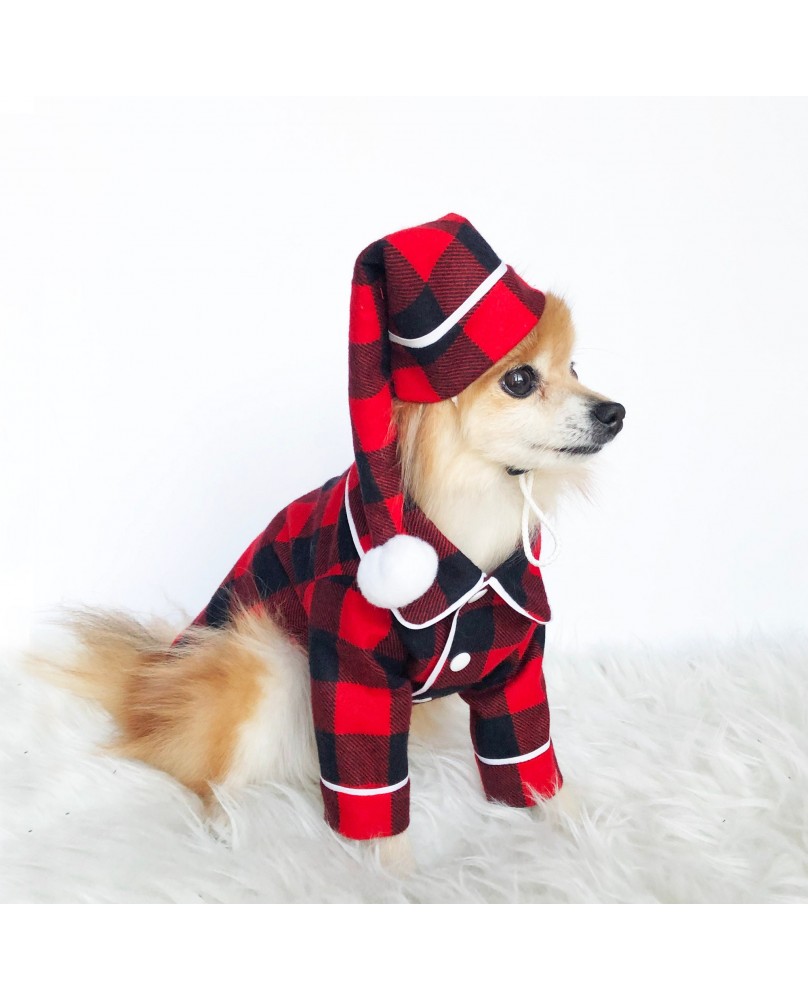 Pet Christmas Plaid Pajama Set